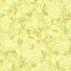 Collection CF, Flora in Bright (Gold Metallic), per half-yard