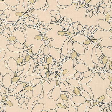 Collection CF, Flora in Lingerie (Gold Metallic), per half-yard