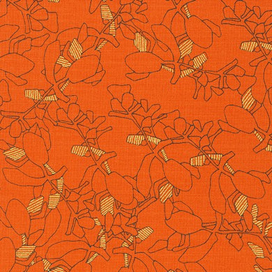 Collection CF, Flora in Orangeade (Gold Metallic), per half-yard