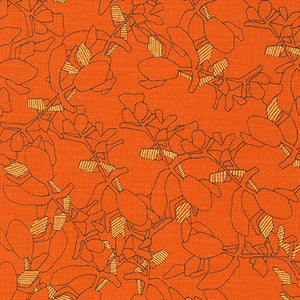 Collection CF, Flora in Orangeade (Gold Metallic), per half-yard