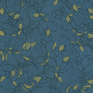 Collection CF, Flora in Chalkboard (Gold Metallic), per half-yard