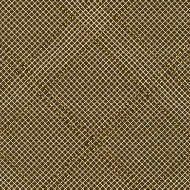Collection CF, Tartan Single Border in Brown (Gold Metallic), per half-yard