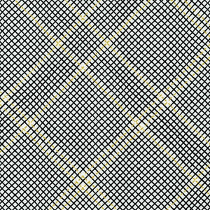 Collection CF, Tartan Single Border in Onyx (Gold Metallic), per half-yard