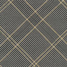 Load image into Gallery viewer, Collection CF, Tartan Single Border in Pewter (Gold Metallic), per half-yard