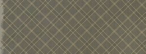 Collection CF, Tartan Single Border in Pewter (Gold Metallic), per half-yard