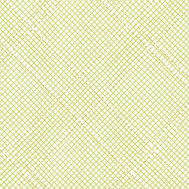 Collection CF, Tartan Single Border in Green (Gold Metallic), per half-yard