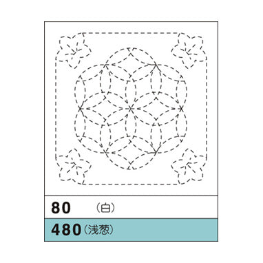 Olympus #80 #480 Hana-Fukin Sashiko Sampler - Kikyo & Hanasashi (White OR Light Blue)