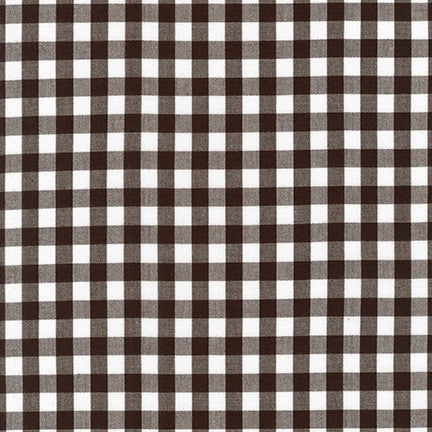 Kitchen Window Wovens, Small Gingham in Espresso, per half-yard