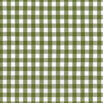 Kitchen Window Wovens, Small Gingham in Avocado, per half-yard