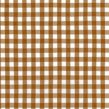 Kitchen Window Wovens, Small Gingham in Roasted Pecan, per half-yard