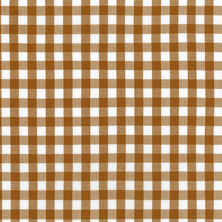 Kitchen Window Wovens, Small Gingham in Roasted Pecan, per half-yard