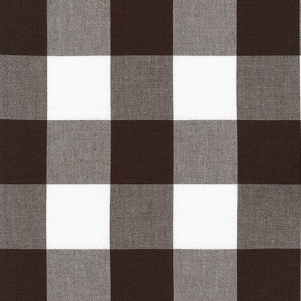 Kitchen Window Wovens, Large Gingham in Espresso, per half-yard