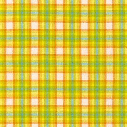 Kitchen Window Wovens, Plaid in Saffron, per half-yard