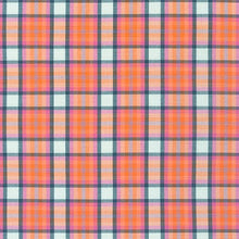 Load image into Gallery viewer, Kitchen Window Wovens, Plaid in Salmon, per half-yard