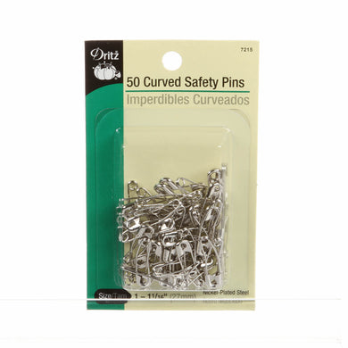 Dritz Curved Safety Pins 1 1/16in, Size 1, 50ct