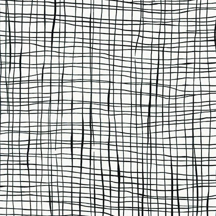 Grid Lines in Pepper, by Pen and Ink, per half-yard
