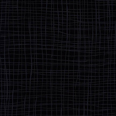 Grid Lines in Jet, by Pen and Ink, per half-yard