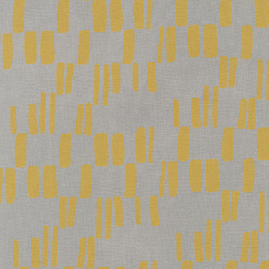 Quarry Trail, Block Print in Pewter, Essex Cotton/Linen Blend per half-yard
