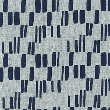 Load image into Gallery viewer, Quarry Trail, Block Print in Indigo, Essex Cotton/Linen Blend per half-yard