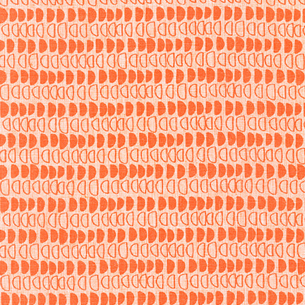Quarry Trail, Half Moons in Orangeade, Essex Cotton/Linen Blend per half-yard