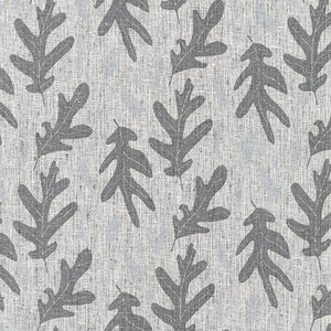 Quarry Trail, Falling Leaves in Charcoal, Essex Cotton/Linen Blend per half-yard