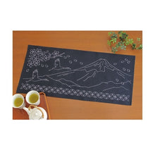 Load image into Gallery viewer, Ready To Stitch ** Olympus #SK-291 Japanese Sashiko Table Runner Kit – Fuji and Seven Treasures