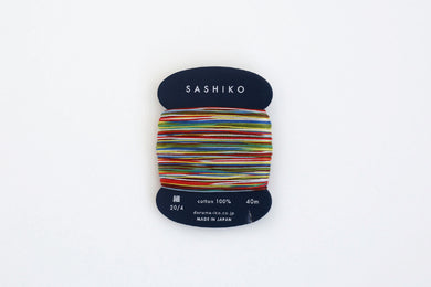 Daruma Sashiko Thread (Thin Type) – 8-colour Variegated in 40m Card Bobbin, 2 colours available