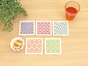Olympus Japanese Sashiko Hitomezashi Coasters Kit (set of 5) - Select Design