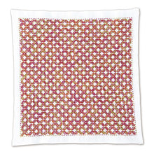 Load image into Gallery viewer, Olympus #SK-374 Japanese Sashiko Hitomezashi, Hana-Fukin Sashiko Sampler - Hitomezashi Kit - Kaku Shippo (White)
