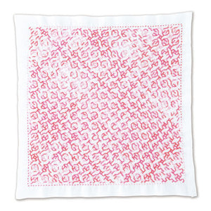 Olympus #SK-376 Japanese Sashiko Hitomezashi, Hana-Fukin Sashiko Sampler - Hitomezashi Kit - Rose Garden (White)