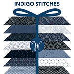 BUNDLE (Select Size): Windham Fabrics, Indigo Stitches by Whistler Studios, 20 prints