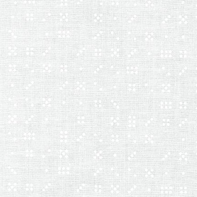 Violet Craft Modern Classics, Domino Dice in White, per half-yard