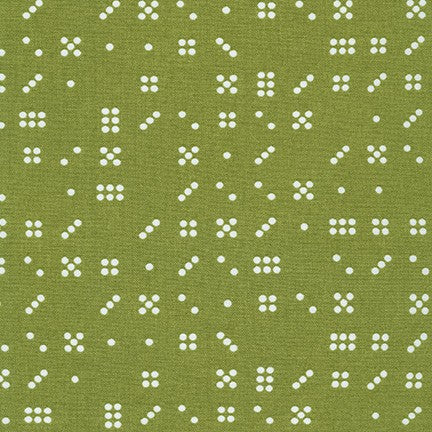 Violet Craft Modern Classics, Domino Dice in Olive, per half-yard