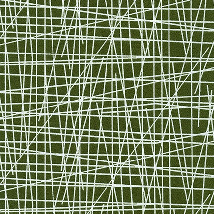 Violet Craft Modern Classics, Lines in Avocado, per half-yard