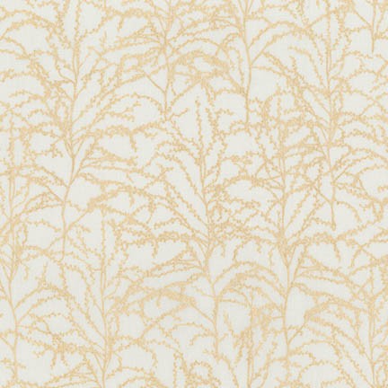 Winter Shimmer, Oyster Branches, per half-yard (with Metallic Accents)