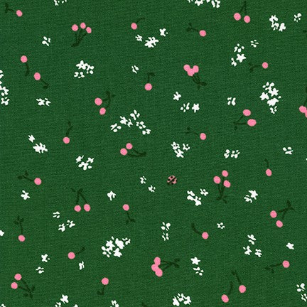 Wishwell Cheery Blossom, Petite Cherries Ivy, per half-yard