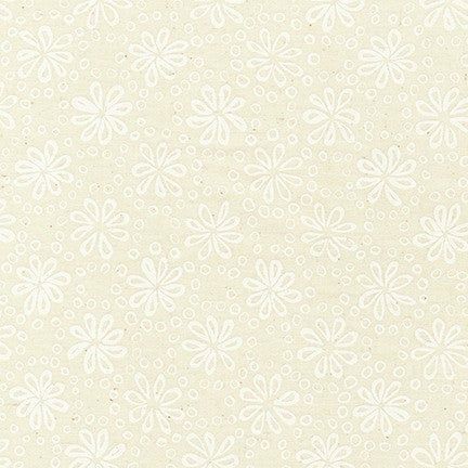 Wishwell Cheery Blossom, Flowers Natural, per half-yard