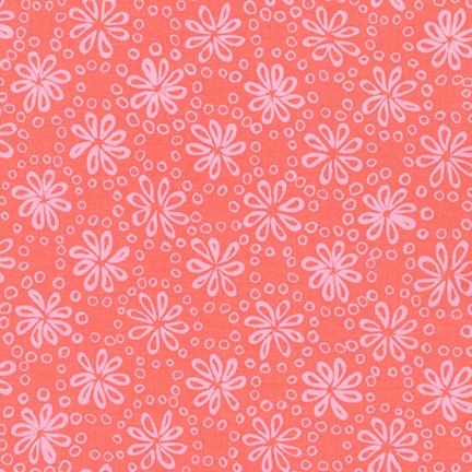Wishwell Cheery Blossom, Flowers Coral, per half-yard